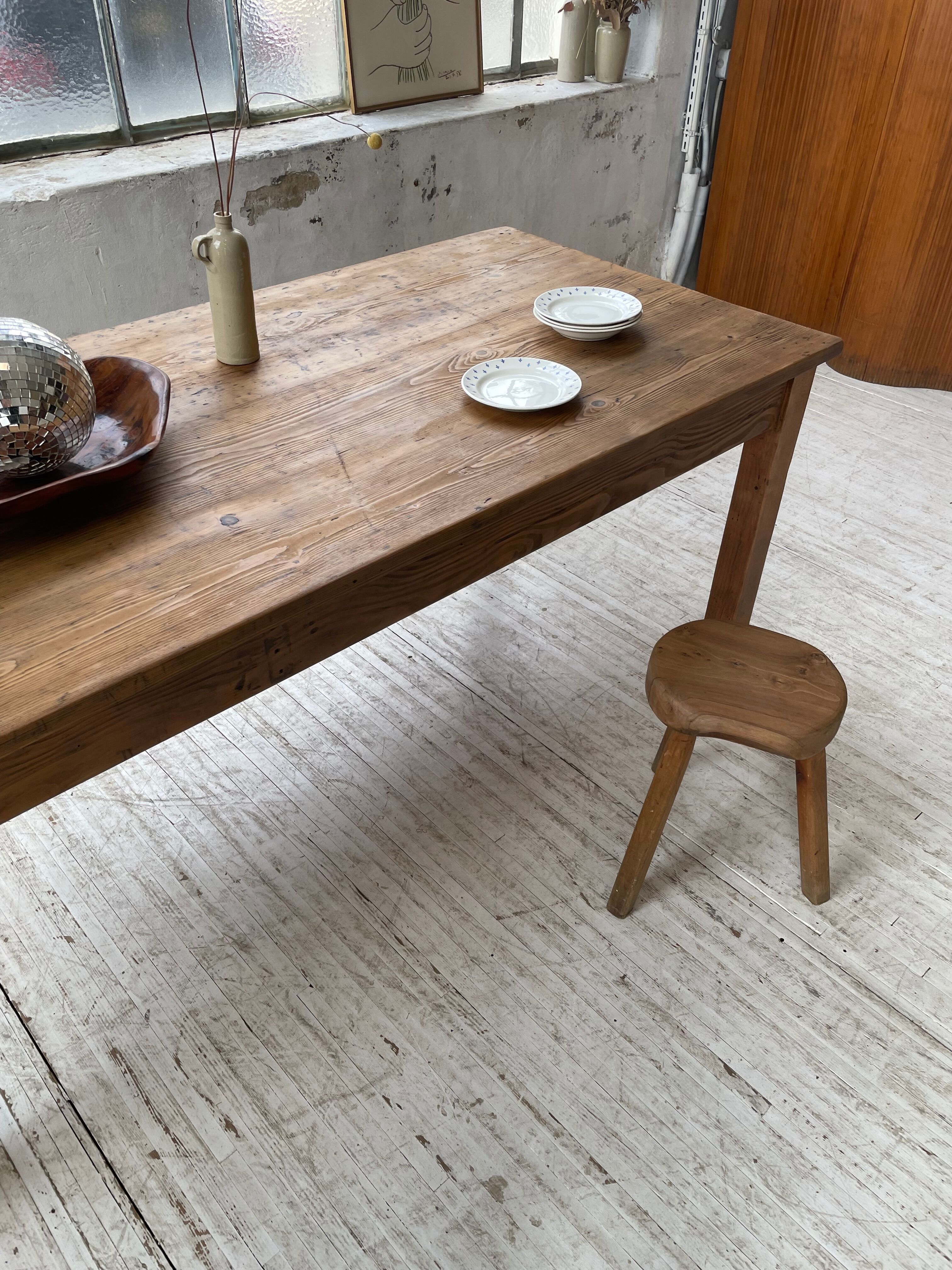 Farmhouse table in elm and pine 2m
