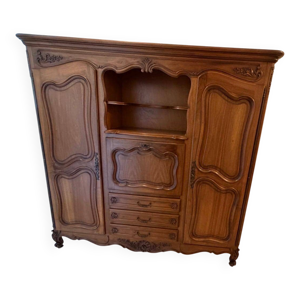 Grande armoire bibliothèque - noyer