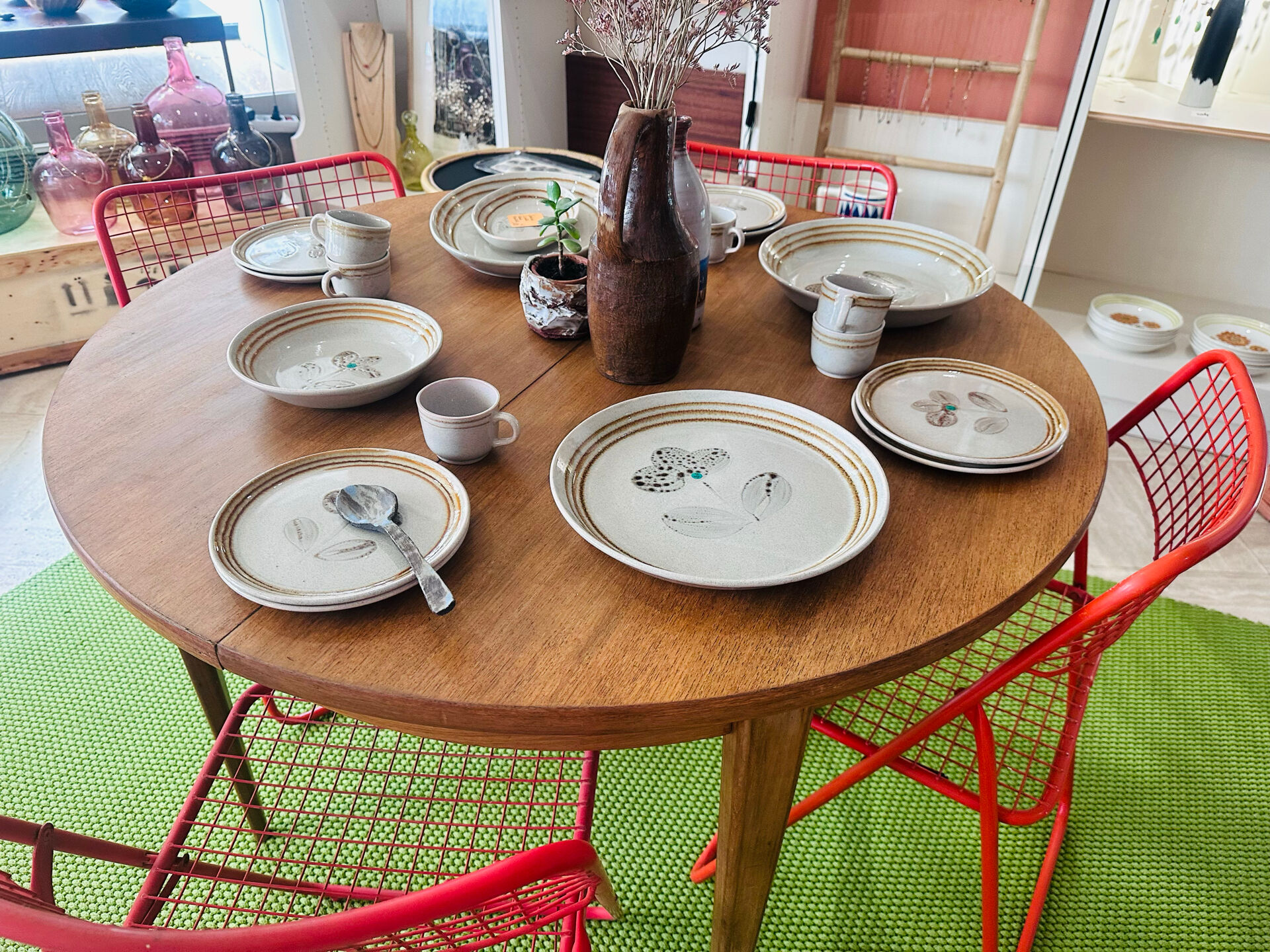 Table ronde extensible vintage scandinave