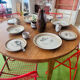 Table ronde extensible vintage scandinave