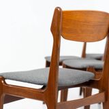 Ensemble de 6 belles chaises de salle à manger par Erik Buch (Danemark, années 1960).