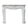 Louis XV style fireplace in Carrara marble around 1900