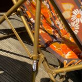 Vintage deckchairs the pair lafuma with flowers