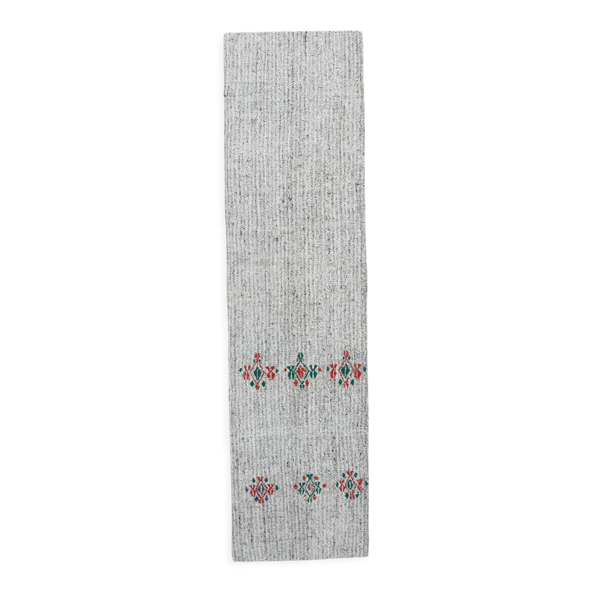 2x8 white & black vintage runner rug 61x234cm