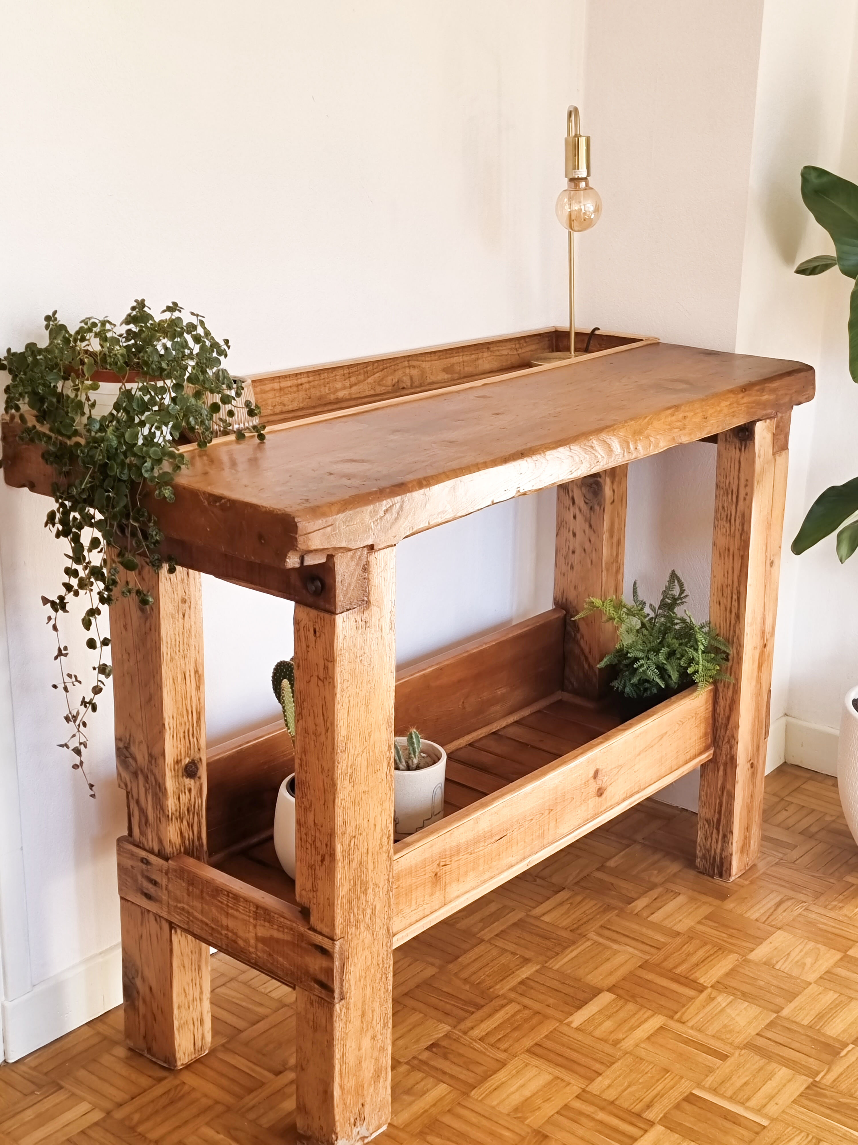 Solid oak workbench early XX th