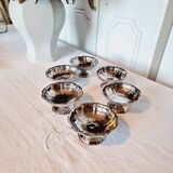 6 classic ice cream or Macedonian stainless steel bowls