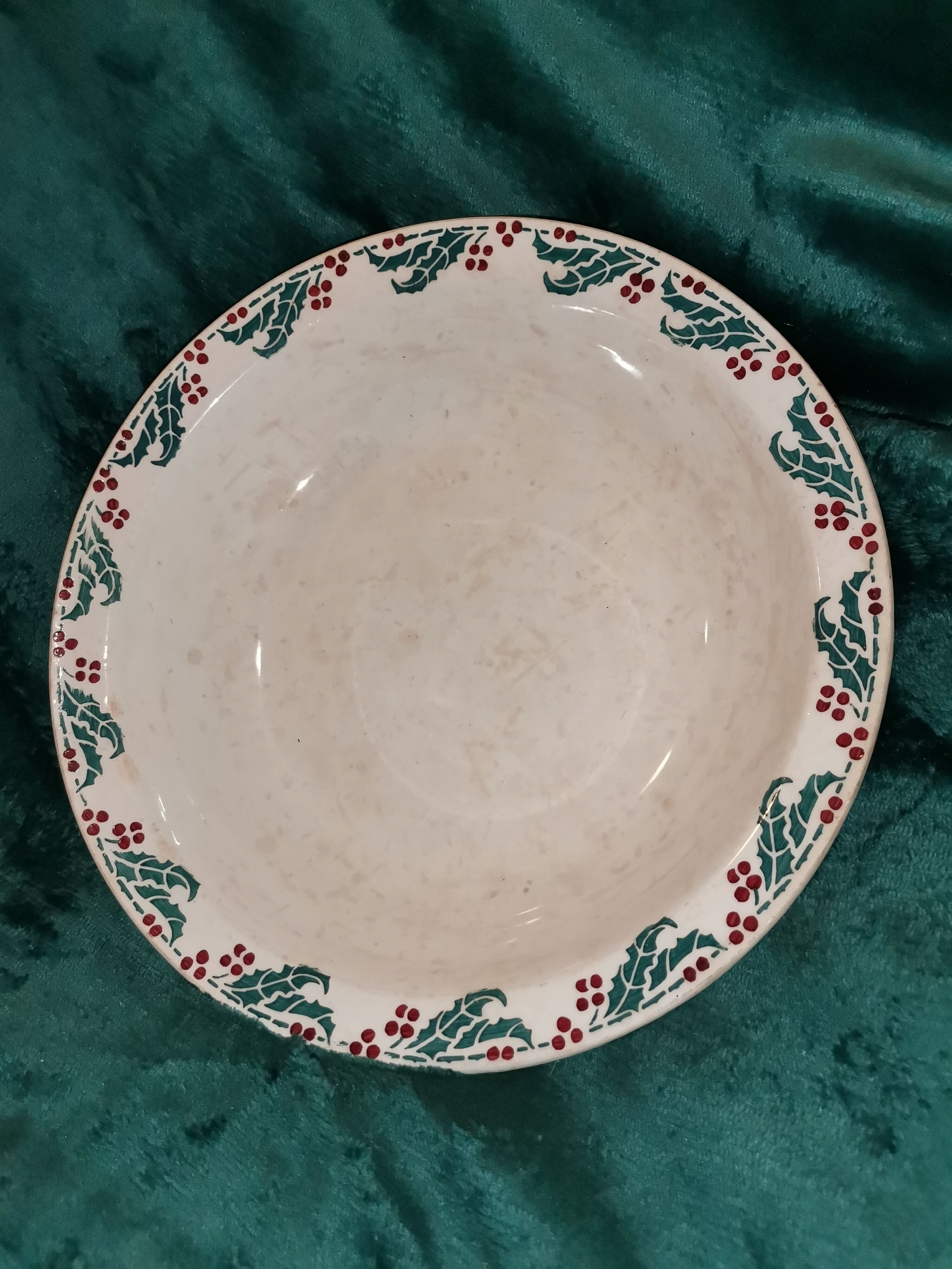 Christmas holly dish