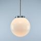 Mid-Century Opaline & Metal Sphere Pendant Lamp