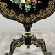Table, guéridon Napoléon III laqué à décor floral, XIXe siècle