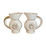 Pair of pitchers 50s in earthenware