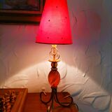 Lampe à poser abat jour conique orange