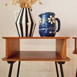 Paire de tables de chevets pieds compas métal