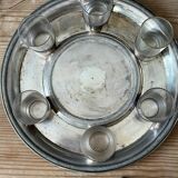Glass and silver-plated liqueur service