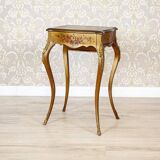 Mahogany Sewing Table with Brass Details, 1890s