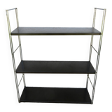 Modular String shelf in chrome and brown metal