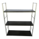 Modular String shelf in chrome and brown metal