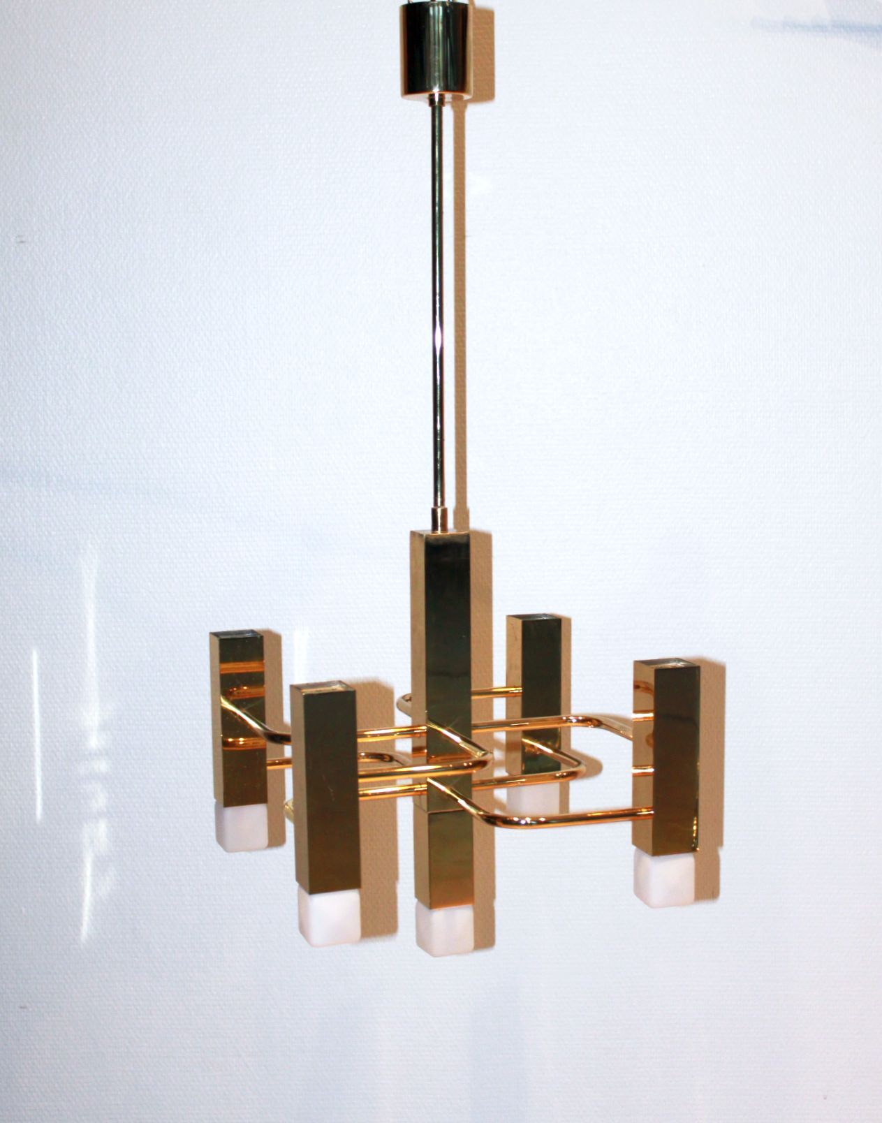 Sciolari chandelier, 5 square lights, 1970