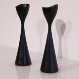 Scandinavian vintage wooden candlesticks