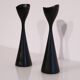 Scandinavian vintage wooden candlesticks
