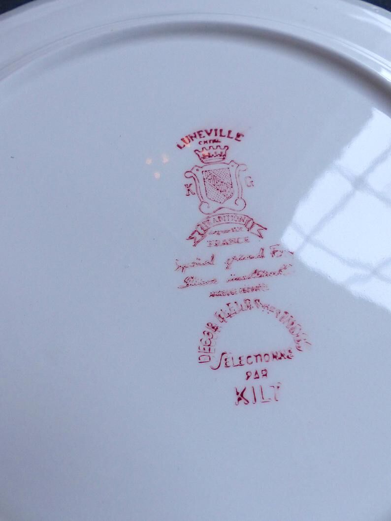 Lot of 5 flat plates stamped Luneville