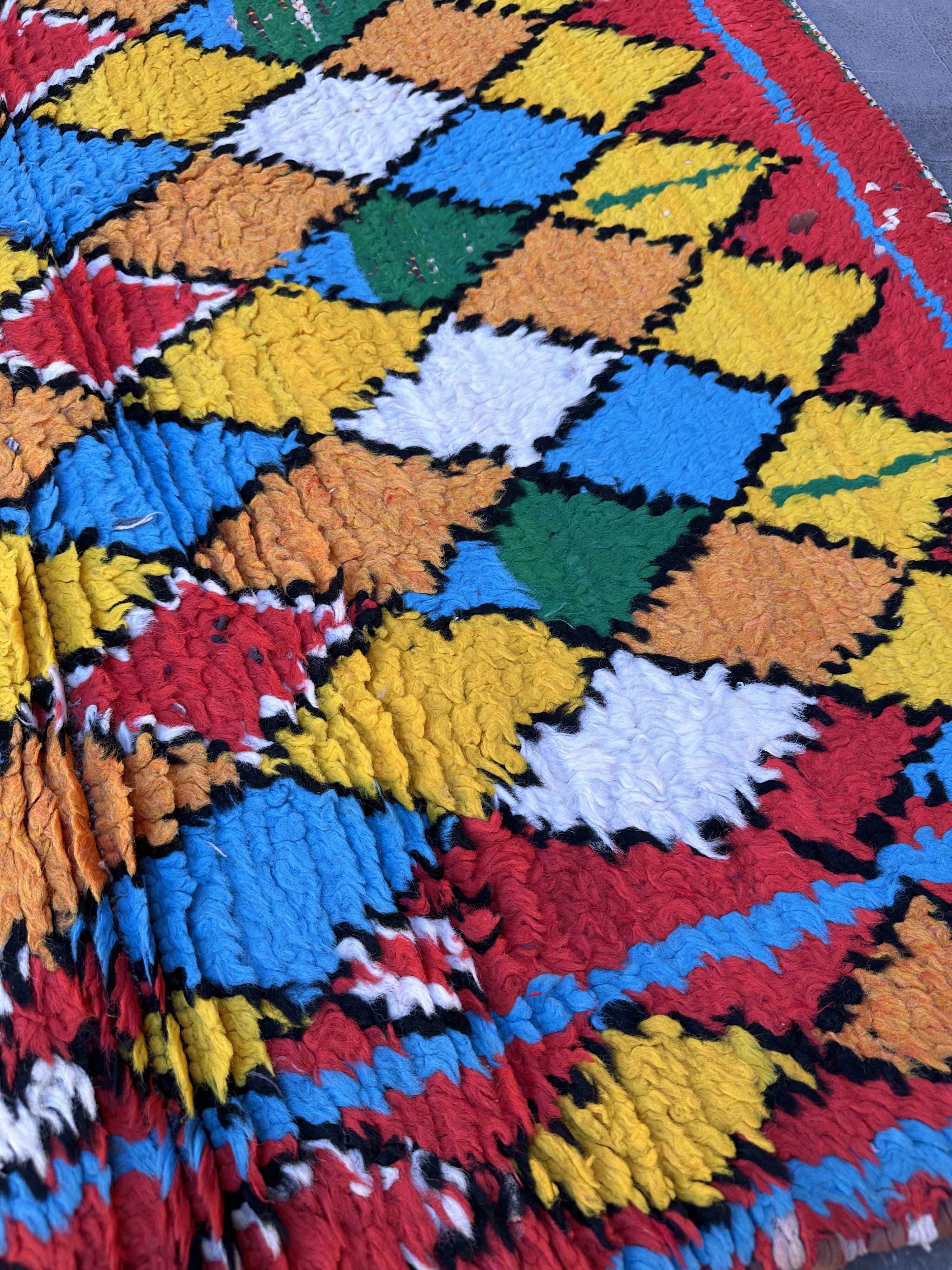 Tapis Marocain Boucherouite coloré - 107 x 191 cm
