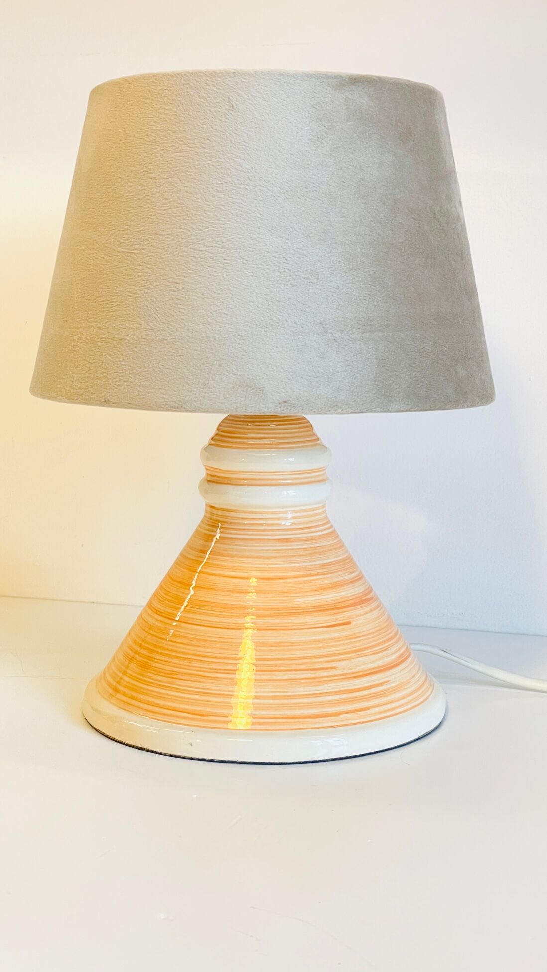 Geometric ceramic lamp by larec 80s