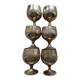 Vintage set of 6 brass chalices