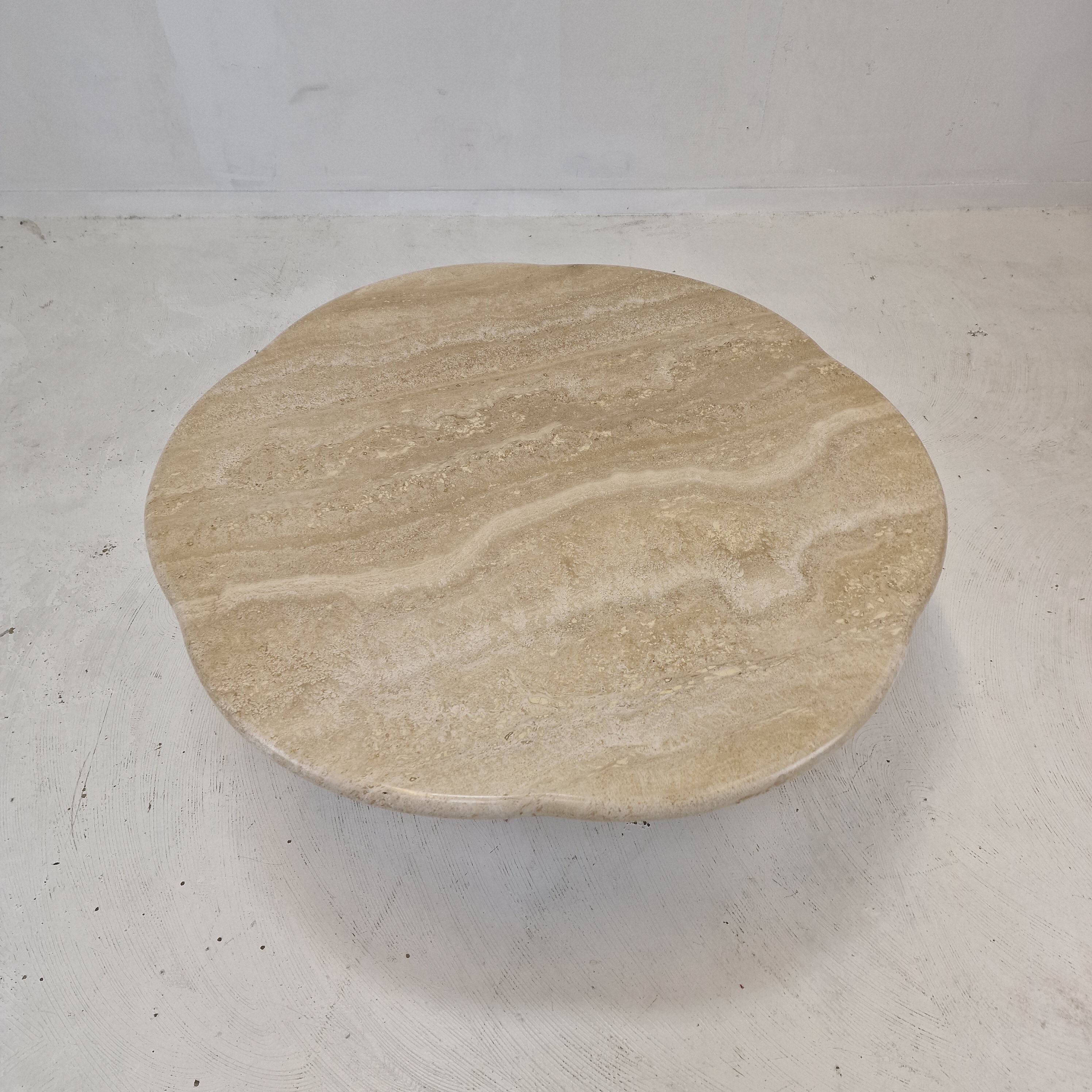 Italian travertine coffee table, 1980s