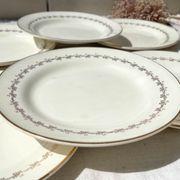 6 opaque porcelain dinner plates, Digoin model "Suzy"