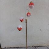 Lampadaire vintage à boules en opaline bi-colore