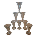 8 petits verres de bistrot anciens