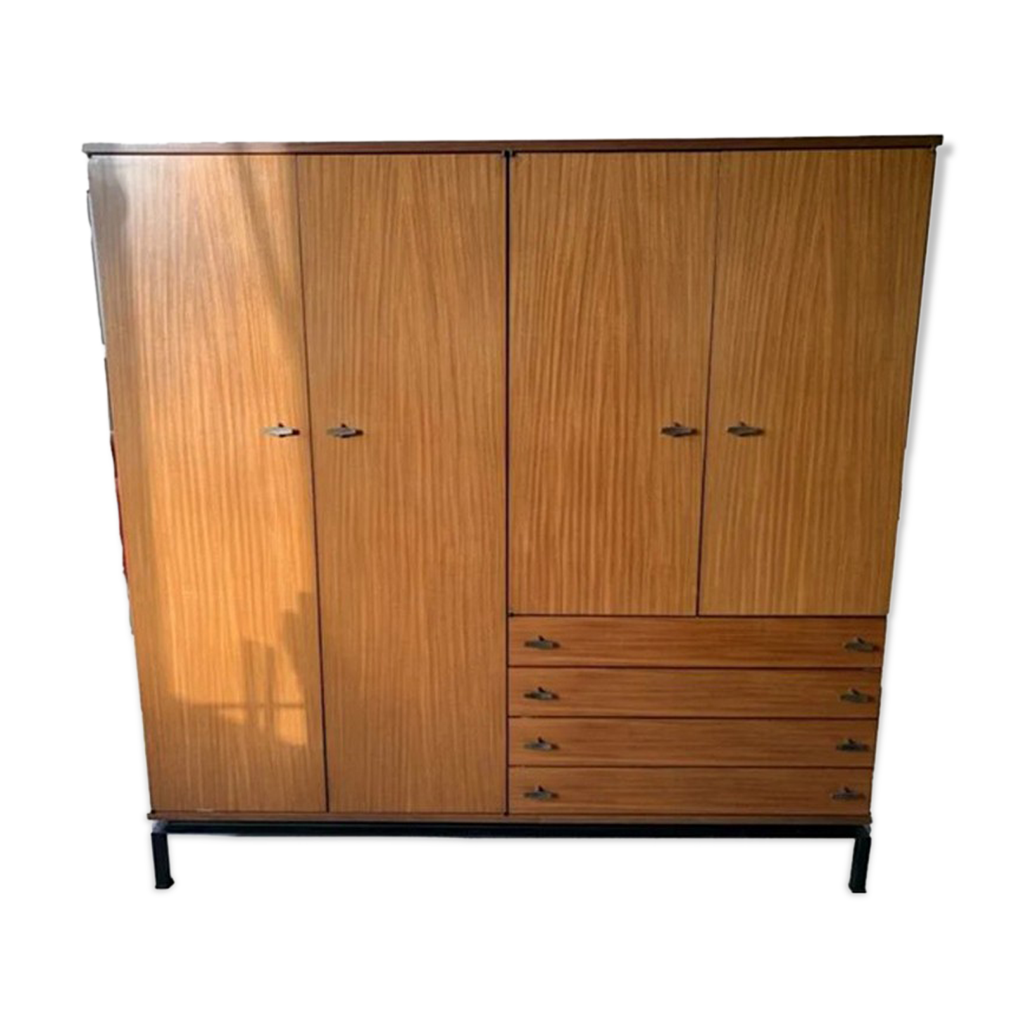 Marcel Gascoin vintage teak storage cabinet Alvéole edition, Circa 1950.