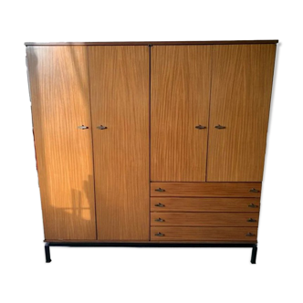 Marcel Gascoin vintage teak storage cabinet Alvéole edition, Circa 1950.