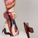 Large XXL ceramic lamp signed HO