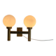 Double opal glass and heavy brass, large minimalist cinema wall light, 1960s, Germany