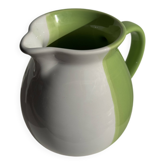 90s white and green ceramic carafe H17 D11