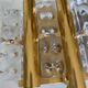 HANS AGNE JAKOBSSON. A pair of glass and brass wall lights