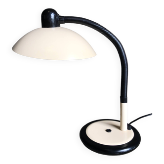 Lampe vintage orientable en métal beige et plastique noir, années 70/80