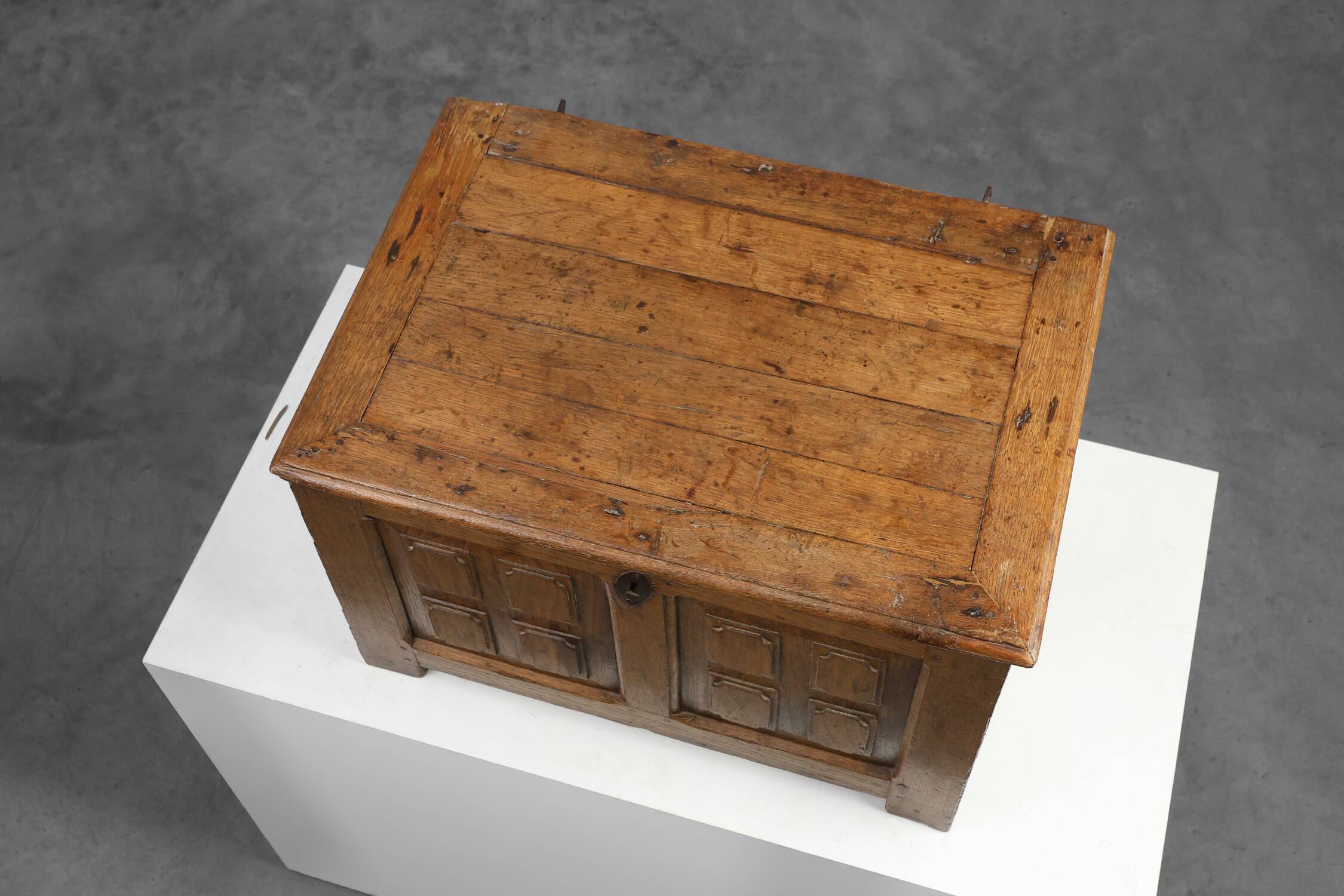 Rustic Oak paneled Trunk or chest, France 18th Century