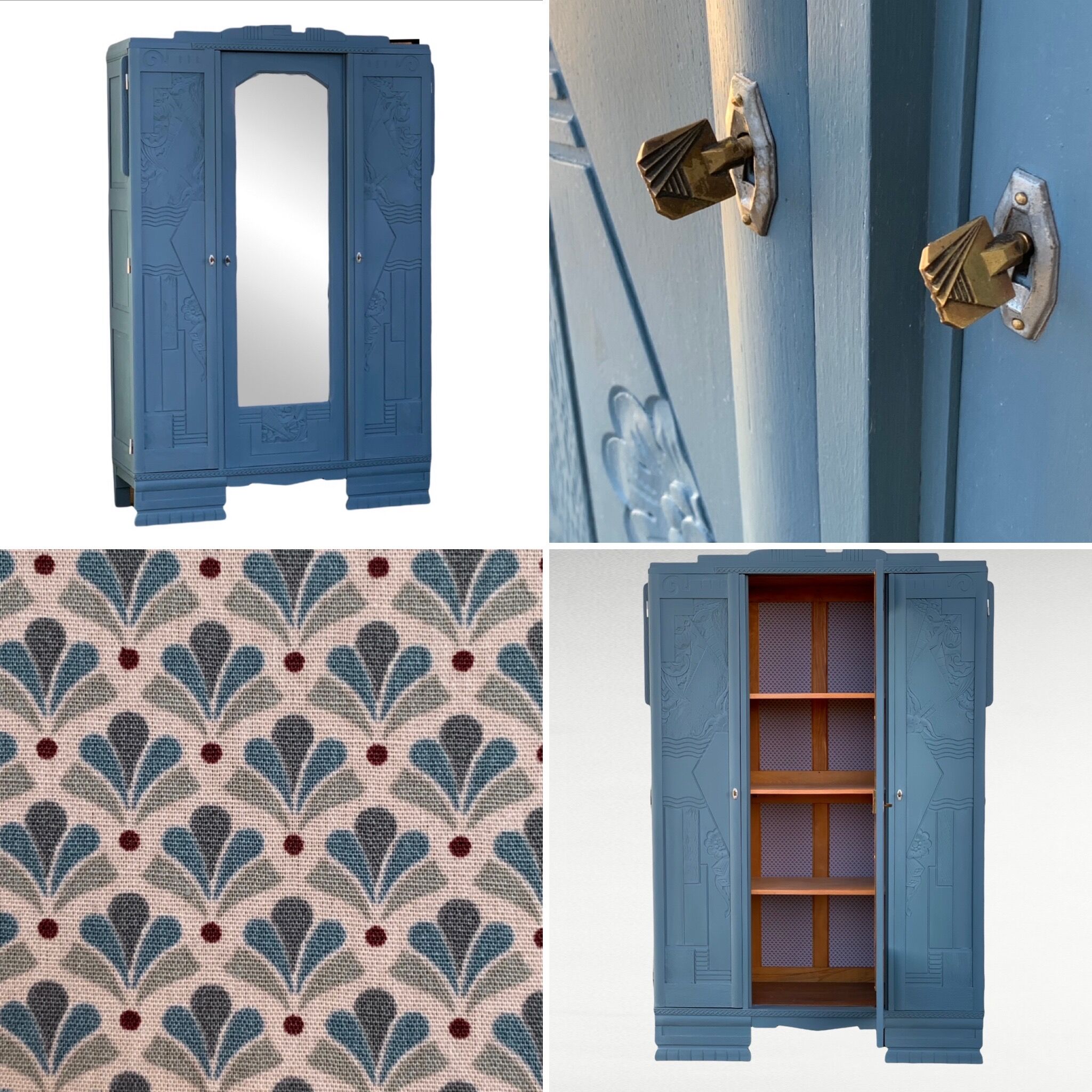 Blue wardrobe art deco 1930