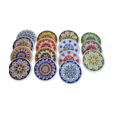Lot de 15 sous verres en céramique grecque