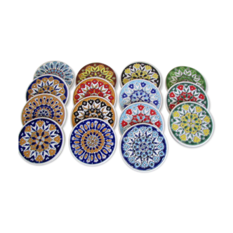 Lot of 15 Greek ceramic glasses mats