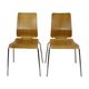 Vintage Set of 4 IKEA Gilbert Chairs Curved Oak Plywood 1999