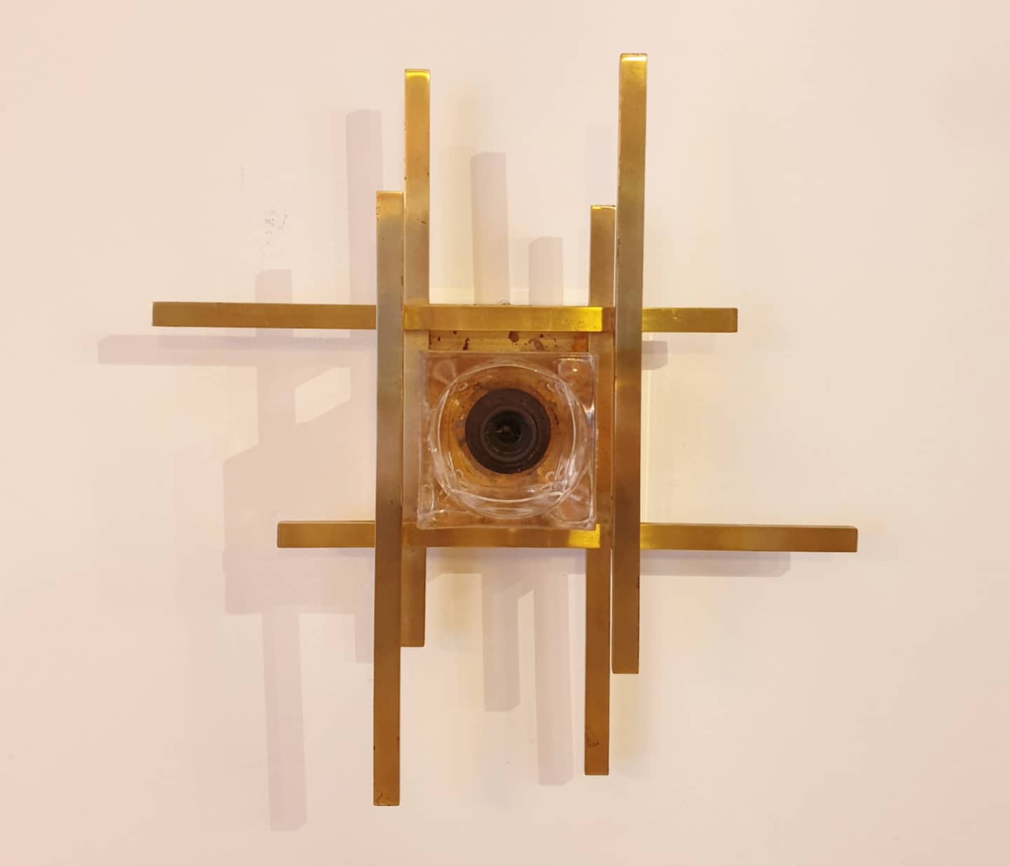 Pair of brass wall lamps from Sciolari
