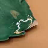 Square dish, french royal barbotine leaf