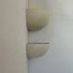 Paire d’appliques d’angle en porcelaine blanche mate, France 1970