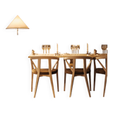 Set of art deco wooden chairs, new condition