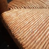 Pair of brutalist wood mulched chairs