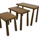 Vintage Set of 3 brutalist oak side or nesting tables 1970s