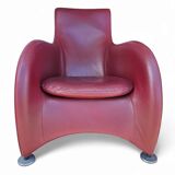 Fauteuil Montis / Gerard van den Berg / années 1990 / Cuir rouge bordeaux